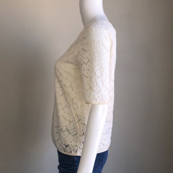 TIBI Lace Overlay Blouse Top - 4 - Picture 2 of 8